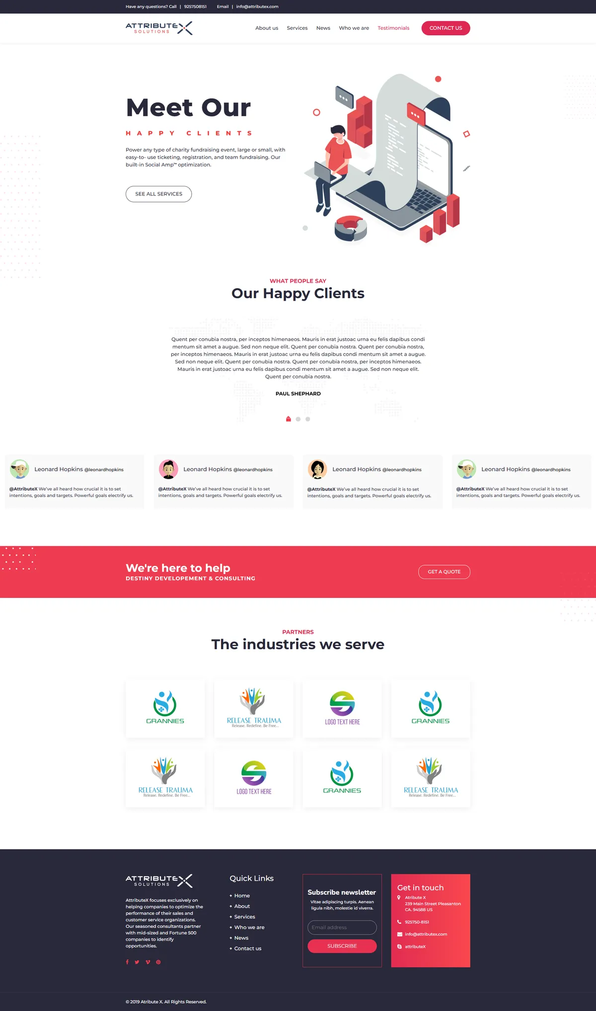 The AttributeX Solutions testimonials page