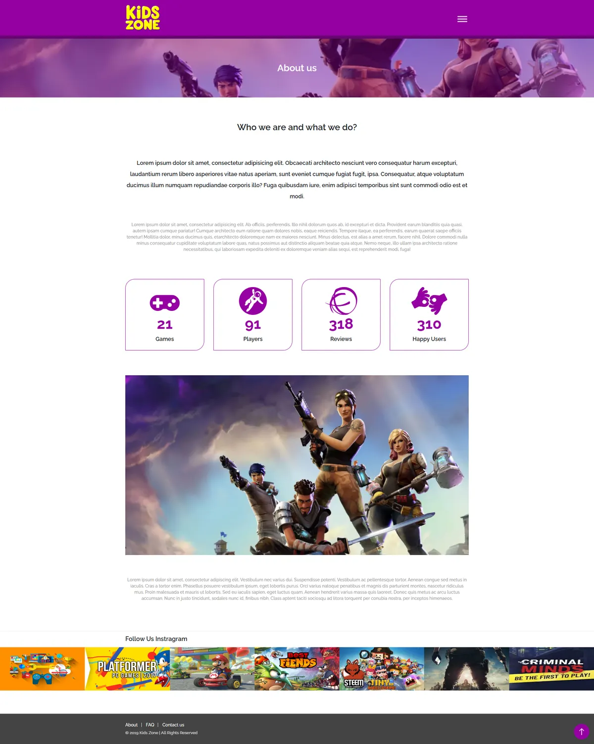 The Kids Zone about page