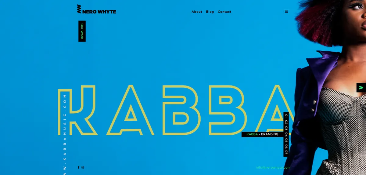 The Nero Whyte portfolio/lookbook page