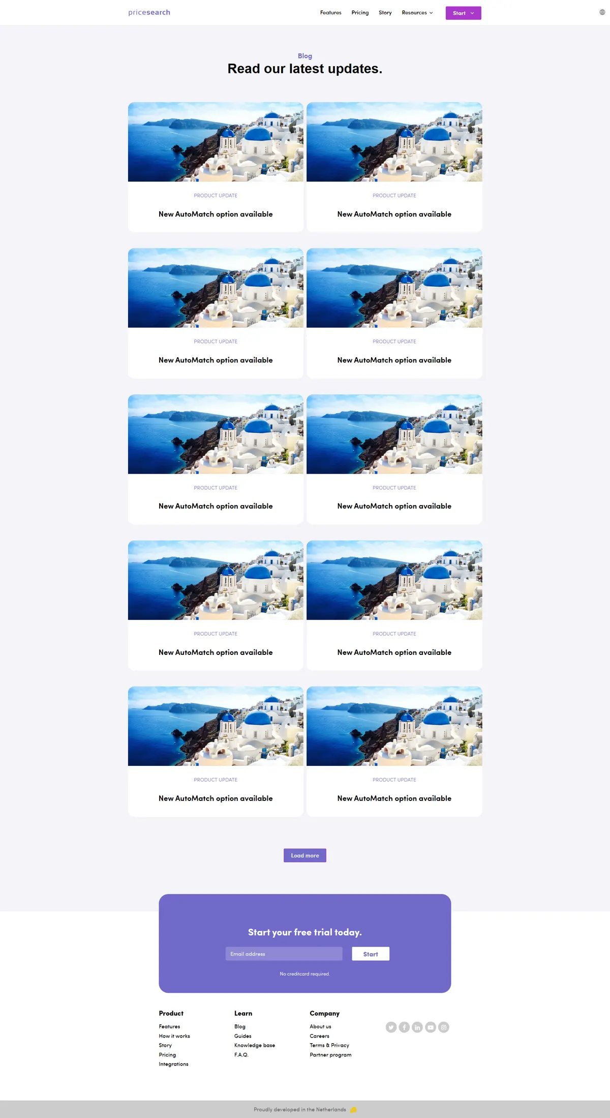 The Pricesearch blog page