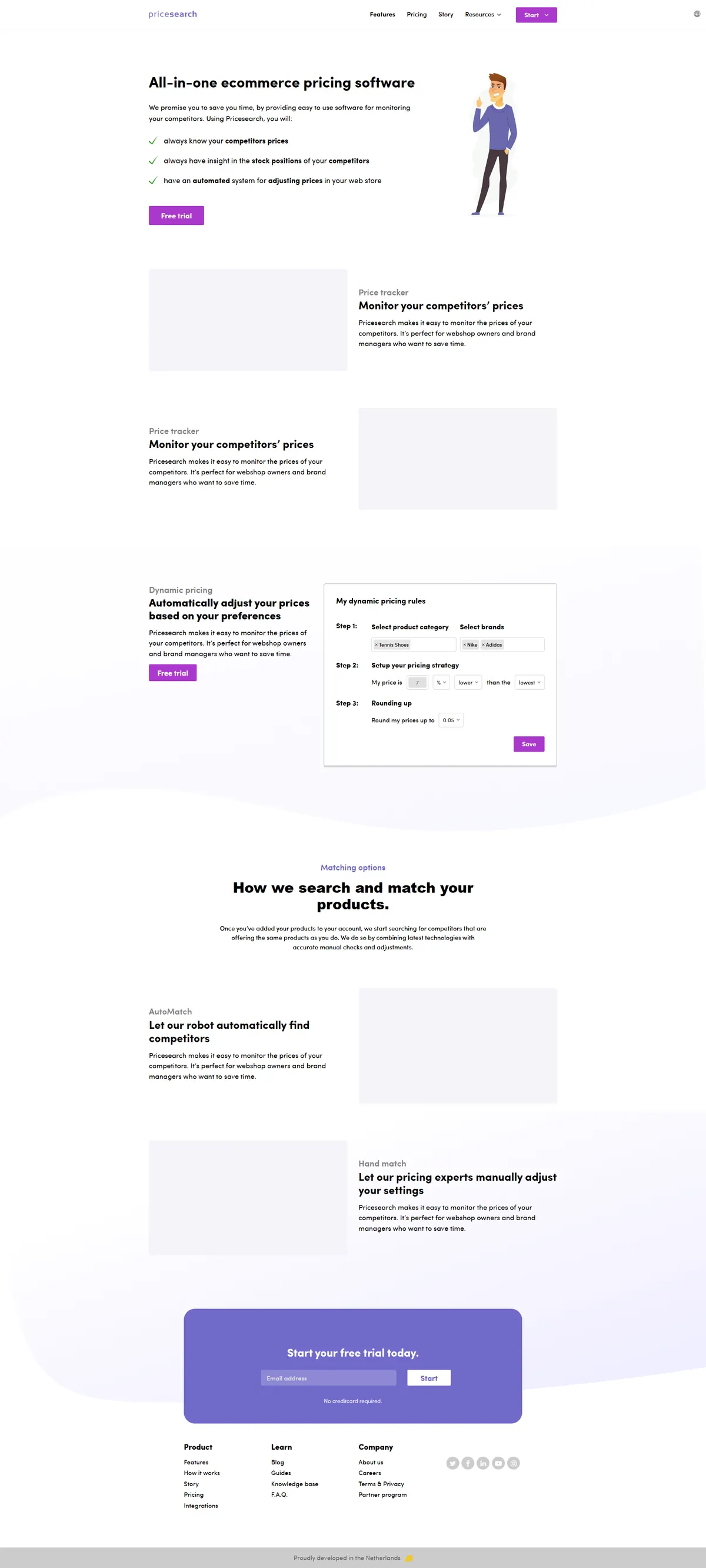 The Pricesearch features page